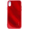 Evelatus  
       Apple  
       iPhone X/XS Water Ripple Full Color Electroplating Tempered Glass Case 
     Red