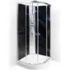 Masāžas dušas kabīne GOTLAND 90*90*195cm , melnā aizmugure, caurspīdīgie stikli, zemais paliktnis, bez jumta
