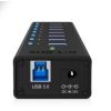 Raidsonic Icy Box 7 x Port USB 3.0 Hub with USB charge port, Black