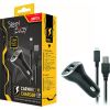 Steel Play Car Charger incl. Type-C Cable 2m, 2.6A Fast Charge (Switch)