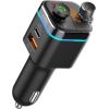 Savio TR-12 Bluetooth 5.0 FM Transmitter Ar Uzlādes Ligzdu USB Quick Charge 3.0 / Micro SD / Melns