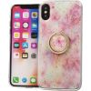 Fusion Marble Ring Back Case Silikona Aizsargapvalks Apple iPhone 12 Mini Rozā