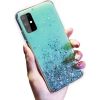 Fusion Glue Glitter Back Case Silikona Aizsargapvalks Priekš Huawei P40 Lite / Nova 7i / Nova 6 SE Zaļš