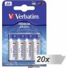 20x4 Verbatim Alkaline battery Mignon AA LR6      49921