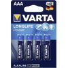 1x4 Varta Longlife Power Micro AAA LR03