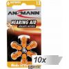 10x6 Ansmann Zinc-Air 13 (PR48) Hearing Aid Batteries