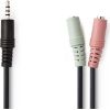 Nedis CAGP22150BK02 3,5mm Stereo spr / 2x3,5mm Stereo ligzda 0,2m