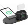 Swissten 3в1 15W Беспроводное зарядное устройство для iPhone / Apple Watch / Air s Pro / черный