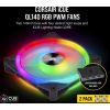 Corsair QL Series 140mm PWM Dual Fan Kit with Lighting Node CORE QL140 RGB Korpusu dzesēšana