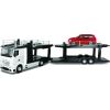 BBURAGO 1/43 Street Fire car  tow Mercedes Benz Actros with Volkswagen Polo GTI Mark 5, 18-31458