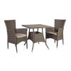 Садовая мебель PALOMA стол и 2 стула (21135) 74x74xH72,5см, столешница: искуственное дерево, цвет: коричнево-серый