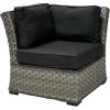 Moduļa dīvāns GENEVA ar spilveniem, stūris, 81x81xH78cm, alumīnija rāmis ar plastikāta pinumu, krāsa: tumši pelēks
