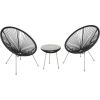 Balcony set COMO table and 2 chairs, black