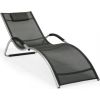 Guļamkrēsls BRIGO 177x65x73cm, sēdvieta: tekstils, krāsa: melns, rāmis: alumīnijs