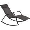 Šūpuļkrēsls / zvilnis BOSTON 128x70x85cm, sēdvieta un atzveltne: pelēks tekstilaudums, melns tērauda rāmis