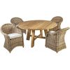 Садовая мебель KATALINA стол и 4 стульев (42052) D150xH78см, массива древесины тика повторного использования