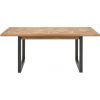 Обеденный стол INDUS 190 / 240x100xH76,5см, столешница из дубового шпона, мозаика, металлические ножки серого цвета