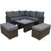 Garden furniture set MADRID corner sofa, table and 2 ottomans