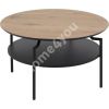 Придиванный столик GOLDINGTON D80xH45cм, cтолешница: мебельная доска дубовым шпоном, полка: МДФ, цвет: чёрный, ножки: чё