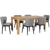 Dining set CHICAGO NEW with 6-chairs (18103) solid wood / MDF with natural oak veneer, oiled
