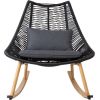 Šūpuļkrēsls HELSINKI 84x102xH97cm, alumīnija rāmis ar austu melnu virvi