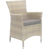 Стул WICKER-1 с подушкой, 61x58xH86cм, стальная рама с плетением из пластика, цвет: бежевый