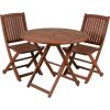Balkona komplekts NANTES galds un 2 krēsli (07098) D70xH74cm, saliekams, koks: meranti, apdare: piesūcināts ar eļļu