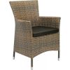 Стул WICKER-1 с подушкой, 61x58xH86cм, стальная рама с плетением из пластика, цвет: капучино