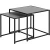 Придиванный столик SEAFORD 2шт, cтолешница: меламин, цвет: серый, рама: чёрный металл