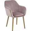 Krēsls / atzveltnes krēsls EMILIA 57x59xH83cm, materiāls: audums, krāsa: vecs rozā, kājas: ozols, apdare: eļļots