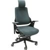Darba krēsls WAU - ar galvas balstu 65x49xH112-129cm, sēdeklis: audums, krāsa: pelēka, korpuss: melns