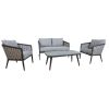 Garden furniture set MARIE table, sofa and 2 chairs, grey