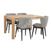 Dining set CHICAGO NEW with 4-chairs (18103) solid wood / MDF with natural oak veneer, oiled