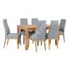 Dining set CHICAGO NEW with 6-chairs (19968) solid wood / MDF with natural oak veneer, oiled