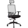 Biroja krēsls JOY 64x64xH115-125cm, sēdvieta: audums, atzveltne: tīklveida audums, krāsa: melns / pelēks