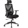 Biroja krēsls MIKE 64x65xH110-120cm, sēdvieta: audums, atzveltne: tīklveida audums, krāsa: melns