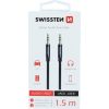 Swissten Textile Премиум AUX провод 3.5 mm -> 3.5 mm 1.5m Черный