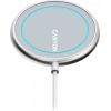 CANYON WS-100 Wireless charger, Input 9V/2A, 9V/2.7A, 12V/2A, Output 15W/10W/7.5W/5W, Type c cable length 1.5m, Acrylic surface+Aluminium alloy edge, 59*59*7mm, 0.06Kg, Silver