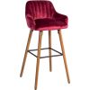 Bāra krēsls ARIEL 48x52xH97cm, sēdvieta un atzveltne: audums, krāsa: vīna-sarkana, kājas izgatavotas no dižskābarža