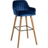 Bāra krēsls ARIEL 48x52xH97cm, sēdvieta un atzveltne: audums, krāsa: zila, kājas izgatavotas no dižskābarža