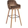 Барный стул ARIEL 48x52xH97см, сиденье и спинка: ткань, цвет: коричневый, ножки из бука