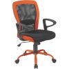 Darba krēsls LENO 60x57xH91-98,5cm, sēdeklis: audums, krāsa: pelēka, atzveltne: siets: krāsa: pelēka, ādas imitācijas or