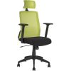 Biroja krēsls BRAVO 62x53xH107-114,5cm, sēdvieta: audums, krāsa: melns, muguras daļa: tīklveida audums, krāsa: zaļš