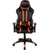 CANYON Fobos GС-3 Gaming chair, PU leather, Cold molded foam, Metal Frame, Top gun mechanism, 90-165 dgree, 2D armrest, Class 4 gas lift, Nylon 5 Stars Base, 60mm PU caster, black+Orange.