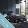 Кровать GRACE с матрасом HARMONY TOP (86864) 160x200см, с 3-ящиками, обивка из мебельного текстиля, цвет: синий