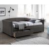 Кровать GENESIS с матрасом HARMONY DUO (86871) 90x200см, с 2-ящиками, обивка из мебельного текстиля, цвет:  серый