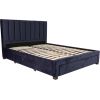 Кровать GRACE с 3-ящиками, без матрас, 160x200cм, обивка из мебельного текстиля, цвет: синий