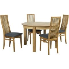 Dining set CHICAGO NEW with 4-chairs (19923), oak