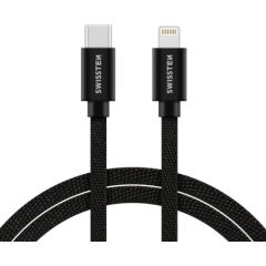 Swissten Textile Универсальный Quick Charge 3.1 USB-C на Lightning Кабель данных 2м черный