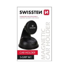 Swissten S-GRIP M1 Premium Универсальный держатель С Магнитом и 360 ротацией на стекло Черный
